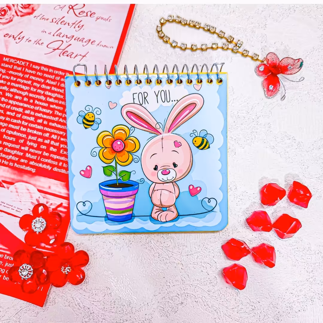 دفتر یادداشت سویل . دفترچه یادداشت فانتزی دخترانه و پسرانه. لوازم تحریر فانتزی . لوازم التحریر خاص خرگوش آبی . خرگوشی