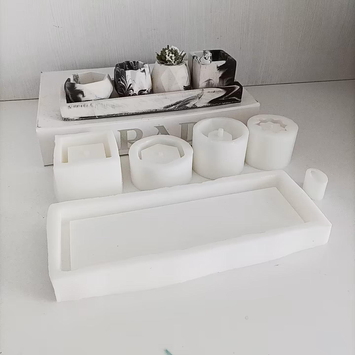 قالب سیلیکونی ست گلدان و سینی