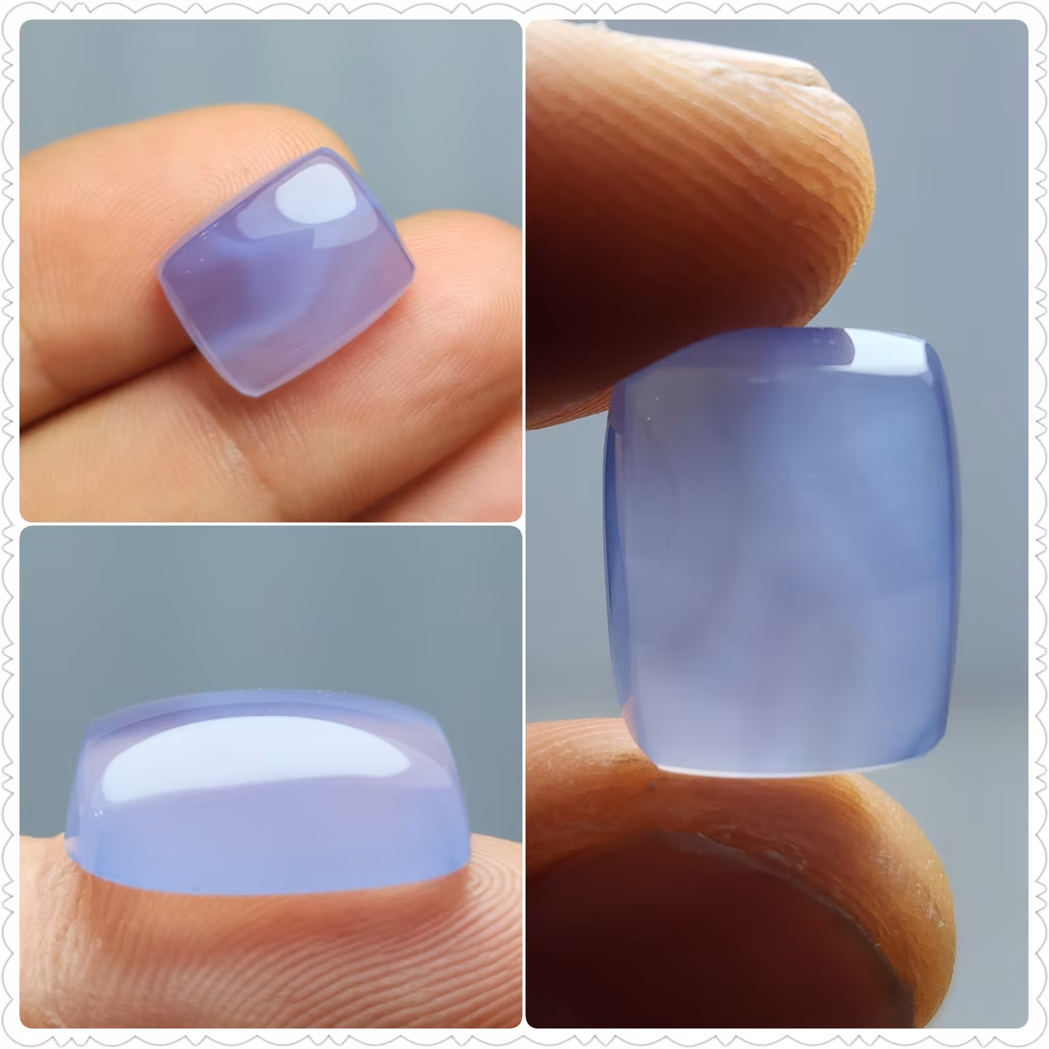 نگین عقیق کبود اصیل یمنی تراش تلویزیونی 