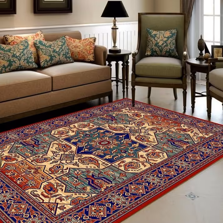 کاور فرش و روفرشی کشدار طرح سنتی جذاب 12 متری با بهترین کیفیت و چاپ کد 1115