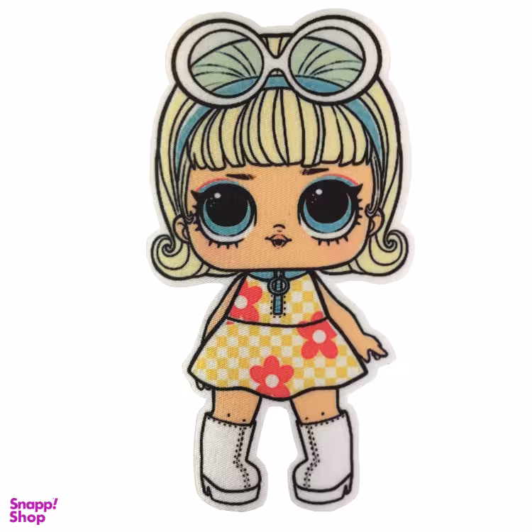 تکه دوزی لباس طرح دخترک چکمه پوش