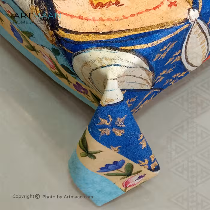 رومیزی مخمل  100x100 طرح بهار درقاب آرت مان