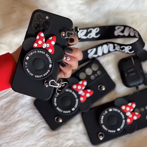 قاب موبایل سامسونگ میکی پاپ سوکت دوربینی   بند ست بلند