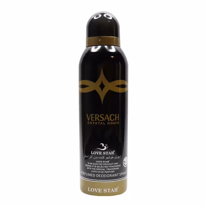 اسپری خوشبو کننده بدن زنانه لاو استار مدل Versace Crystal Noir حجم 200 میلی لیتر