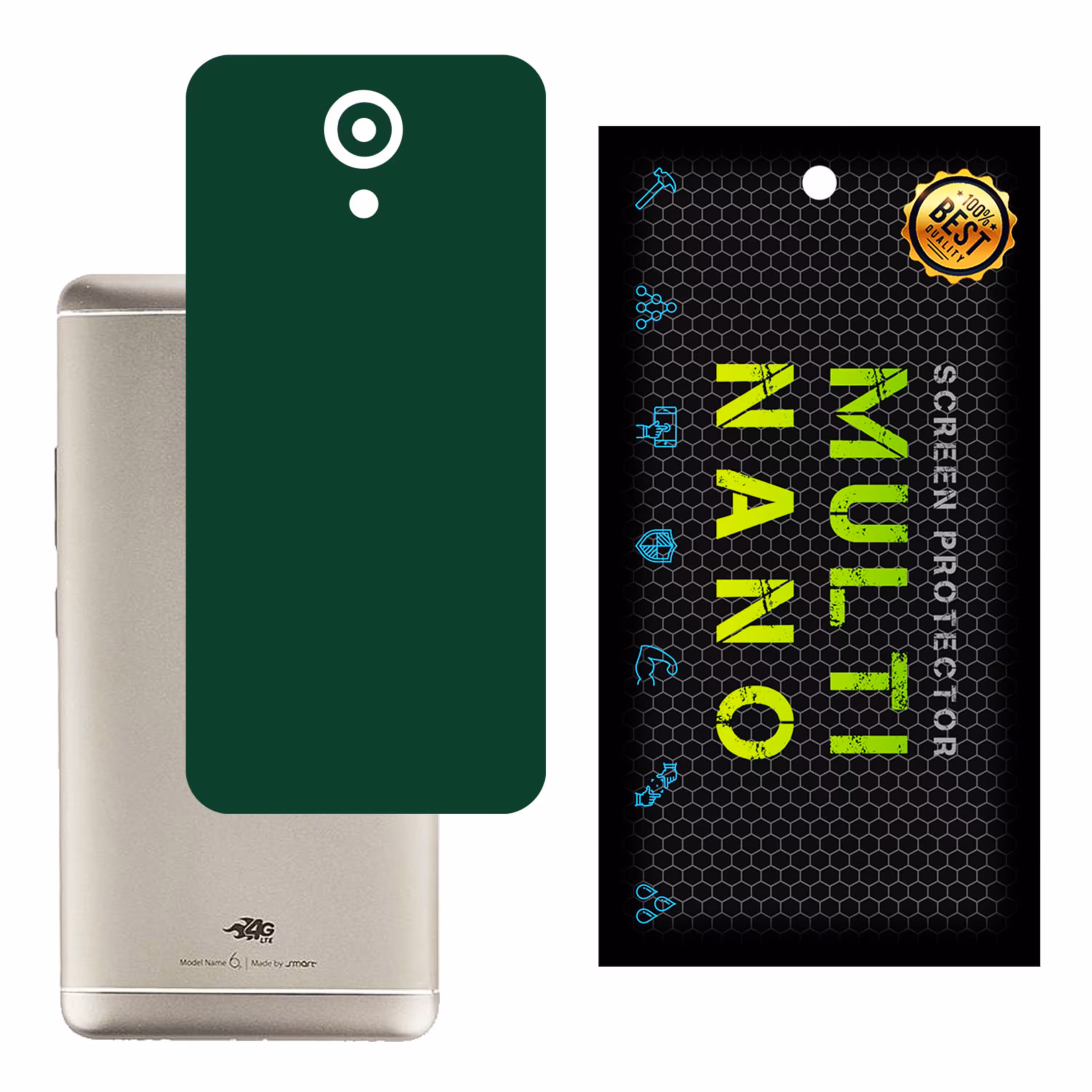 برچسب پوششی MultiNano مدل X-F1M-Green برای پشت موبایل اسمارت 6P 