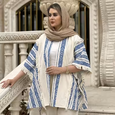 پانچو زنانه لنین مدل پانچ لنین ریش دار مدل یلدا