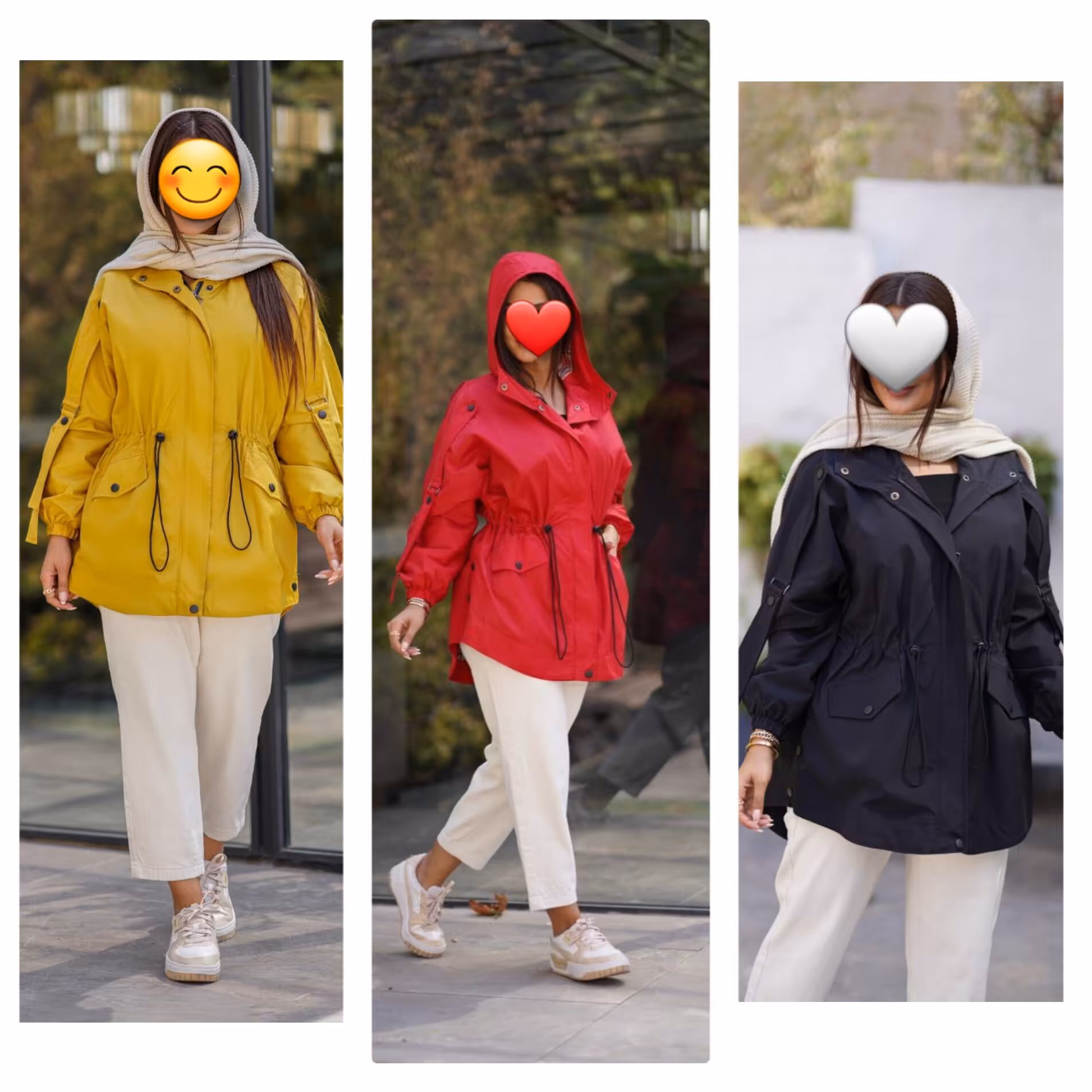 بارانی کلاهدار جنس مموری فری سایز 38تا 46 در رنگبندی زیبا(ارسال رایگان) 