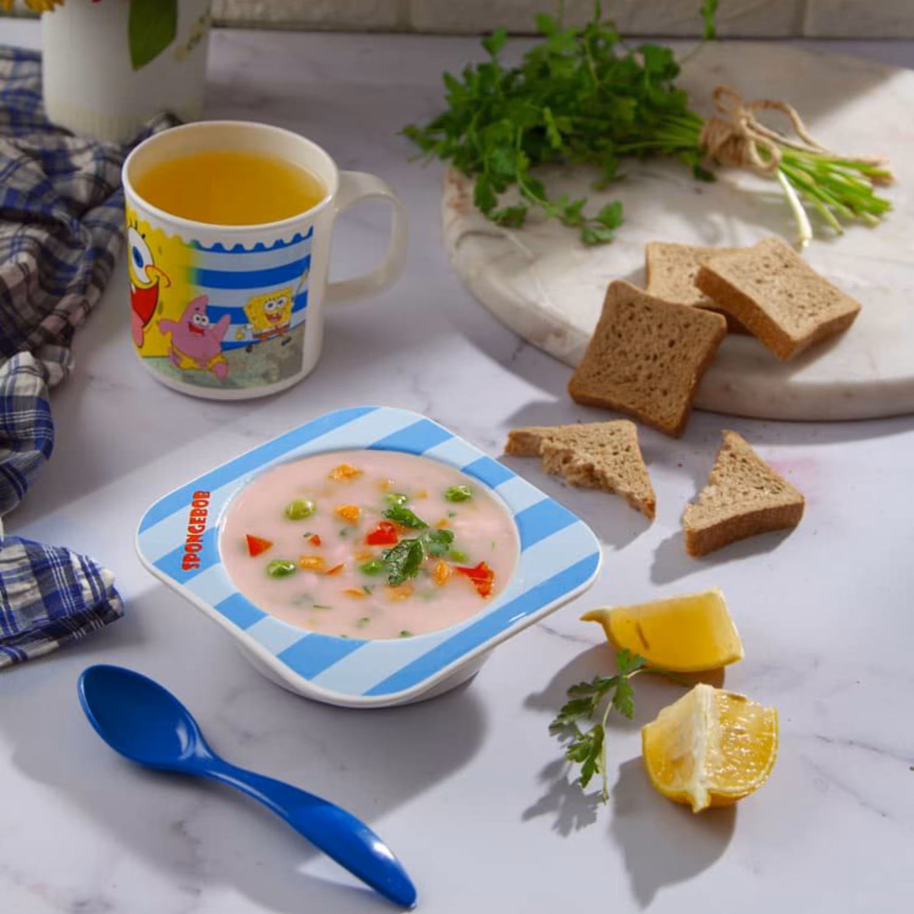 ظرف کودک عروسکی چاپدار کاسه بیضی