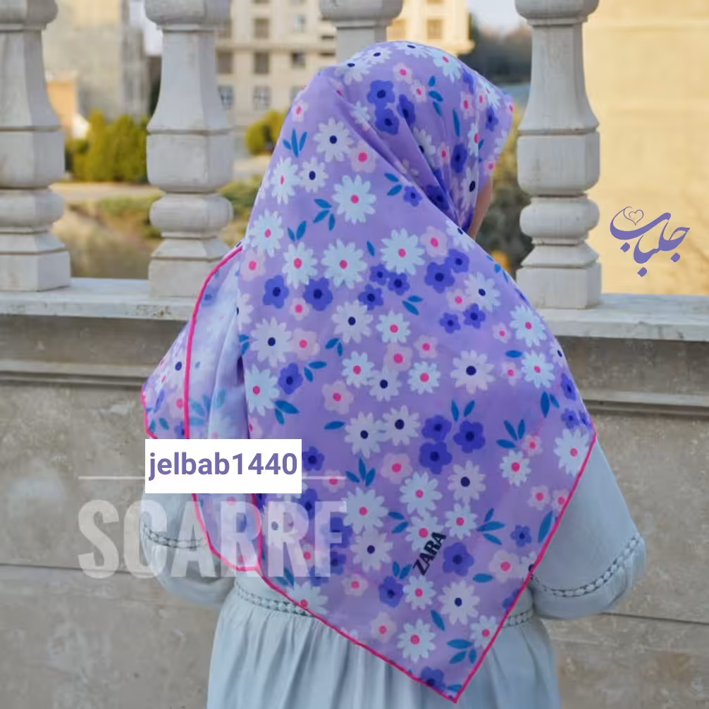 روسری سوپرنخ(بهترین روسری نخی موجود در بازار)، بابونه بنفش