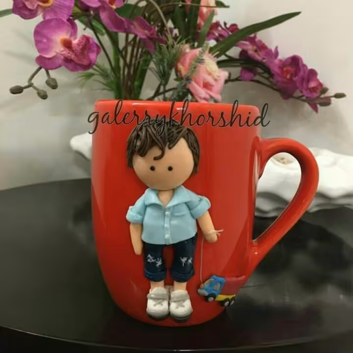 ماگ عروسکی خمیری پسرانه همراه با کامیون