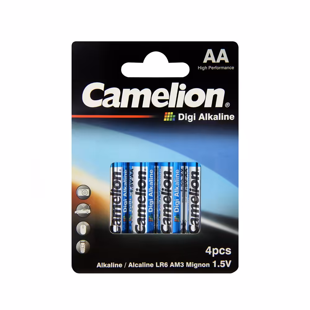 باتری کملیون آلکالاین CAMELION Digi Alkaline LR6-PP4DG AA بسته 4 عددی
