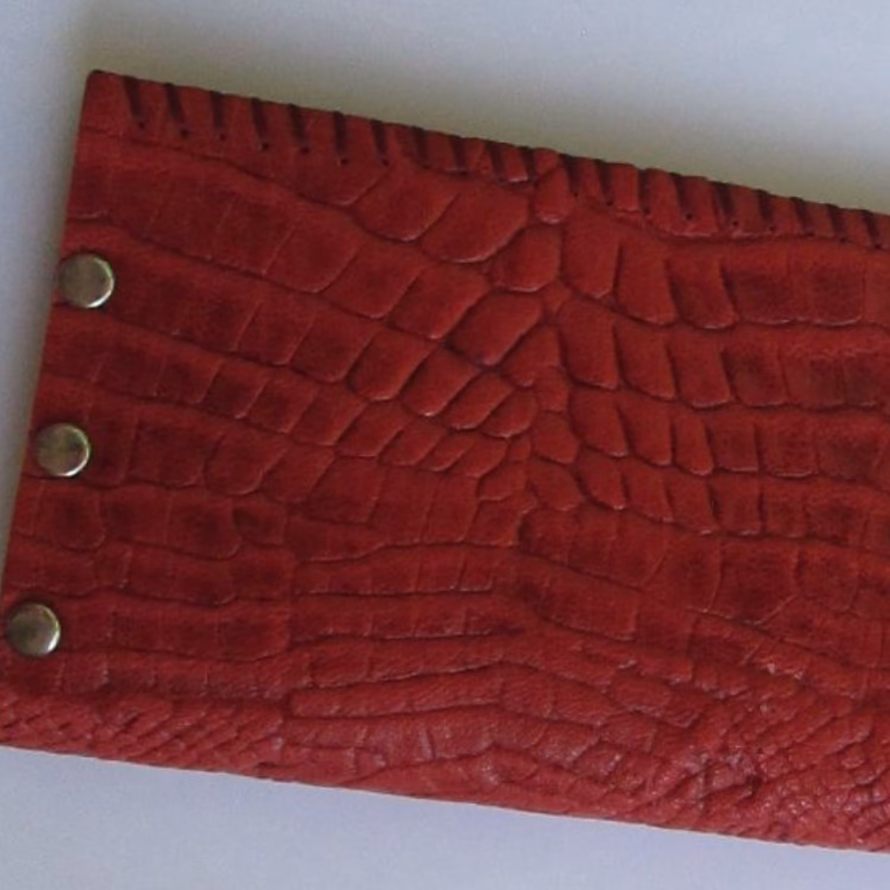 کیف پول و جاکارتی چرم اصل زرشکی کروکودیل