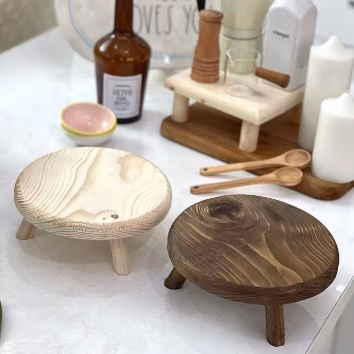 رایزر چوبی دررنگ روشن  ودر دومدل گرد ومربع