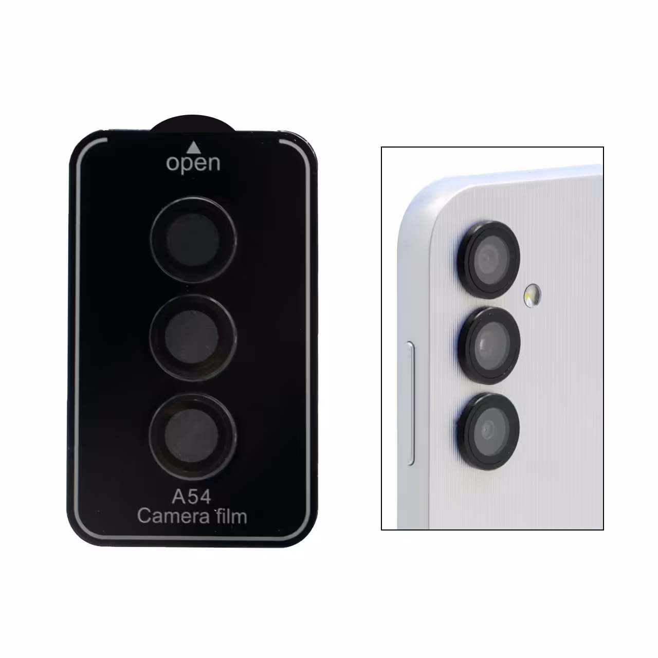 محافظ لنز رینگی اورجینال شابلون دار Samsung A54 - مشکی