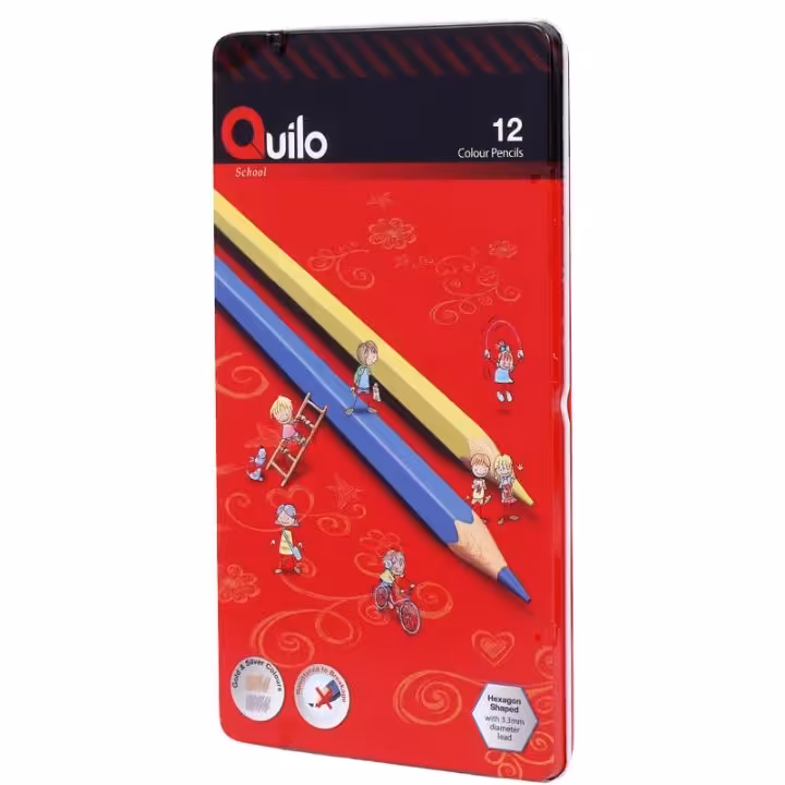 مداد رنگی 12 رنگ کوییلو Quiloمدادرنگی 12 رنگ کوییلو پک فلزی