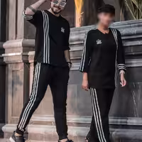 ست 4 تیکه (ست زن و مردی)مدل کایلی جنس مکلون (فری سایز طبق جدول )Ap-ارسال رایگان 