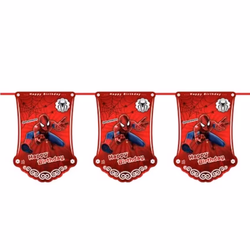 ریسه پرچمی تم تولد مردعنکبوتی یا اسپایدرمن