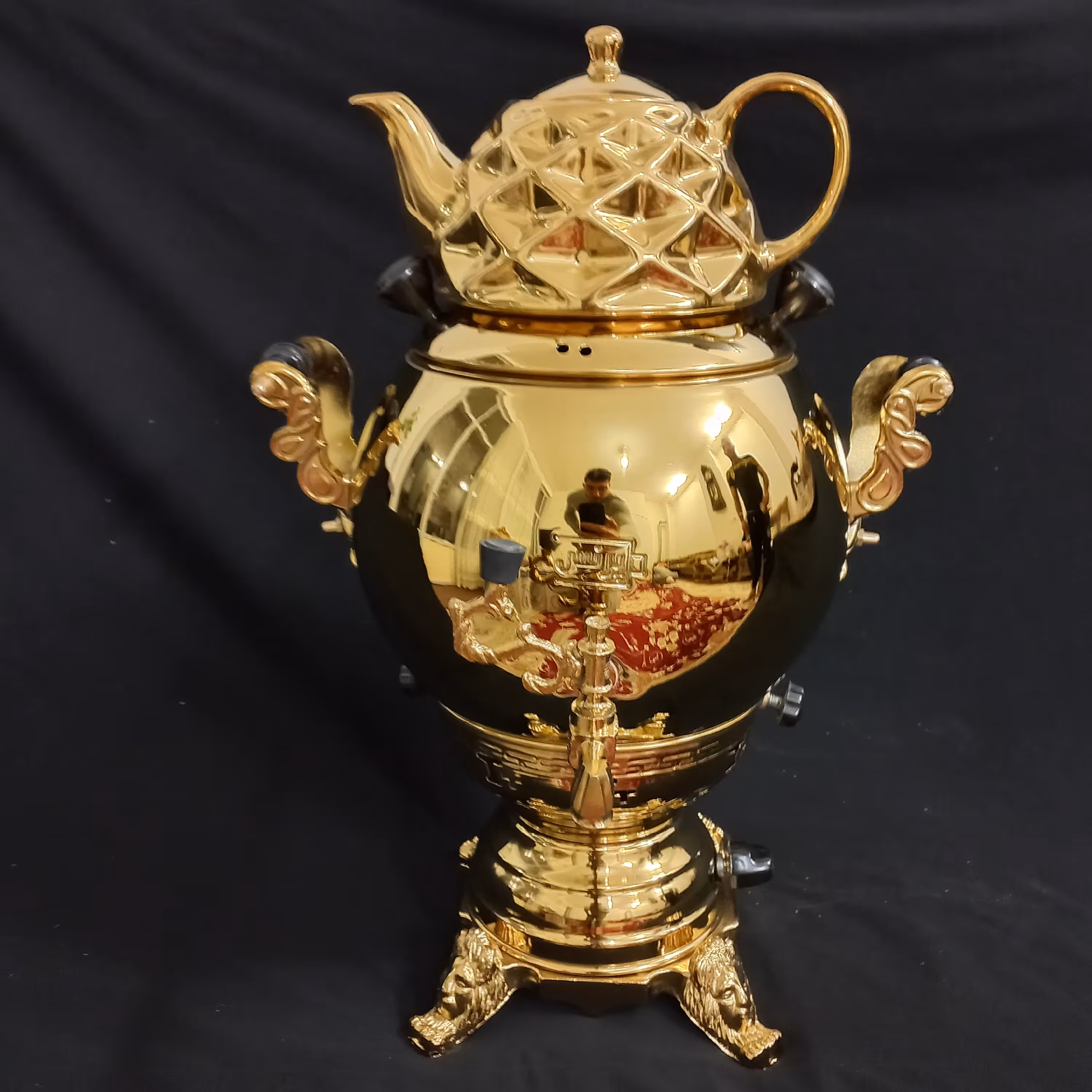 سماور 6 لیتری طلایی ساده