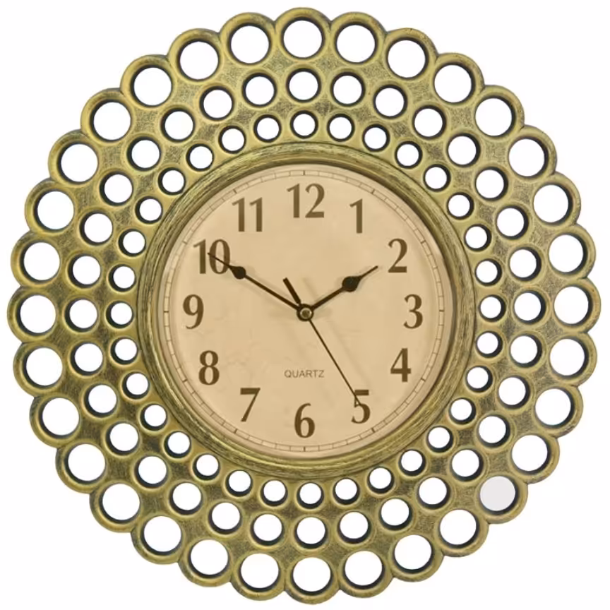 ساعت دیواری طرح خورشیدی وارداتی طلایی 