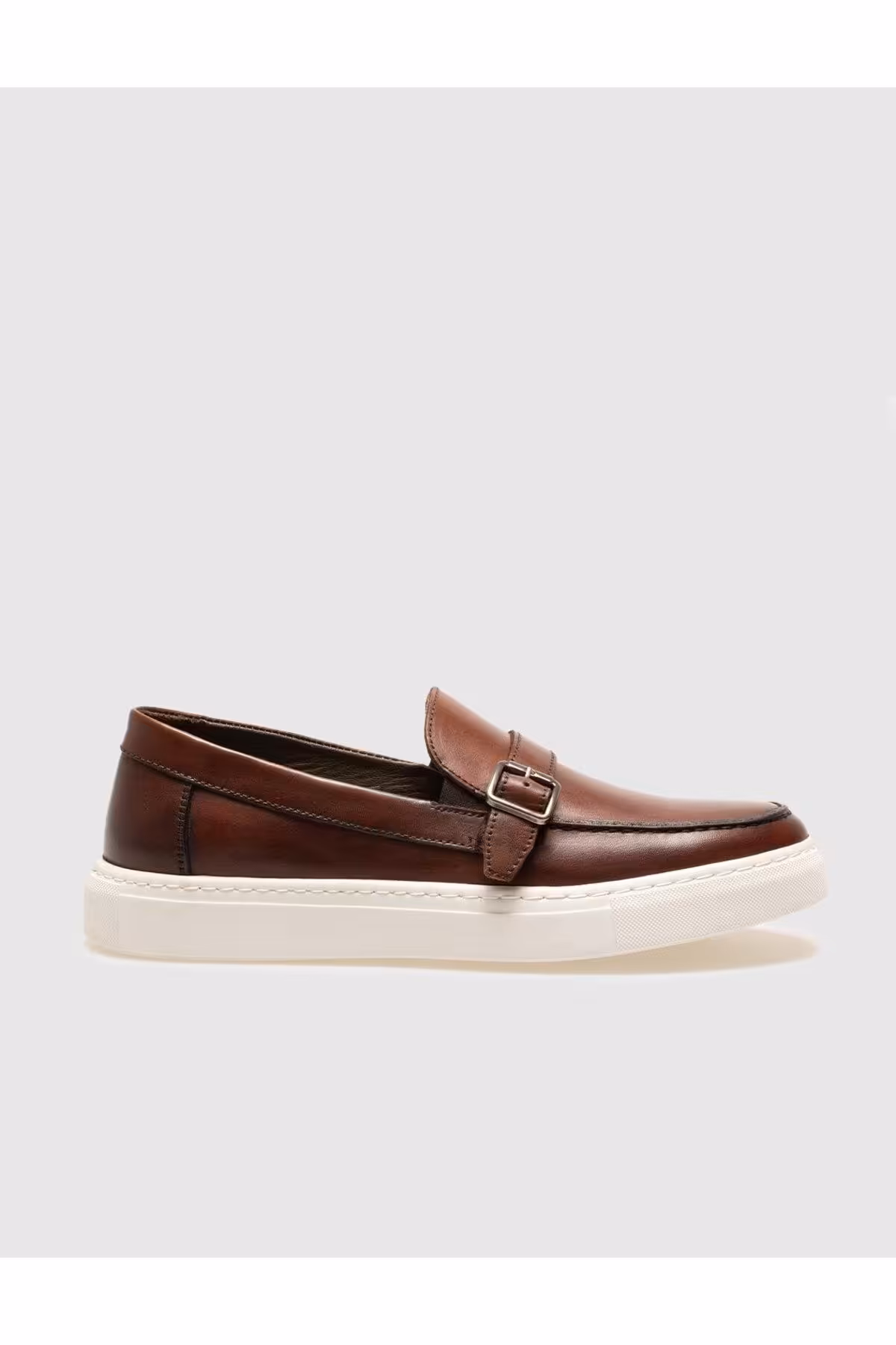 کفش های کژوال چند رنگ مردانه روزانه چرمی قهوه ای Cabani