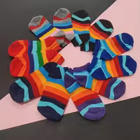 جوراب بچگانه مچی طرح رنگین کمان جوراب پسرانه و دخترانه (جوجه شاپ)