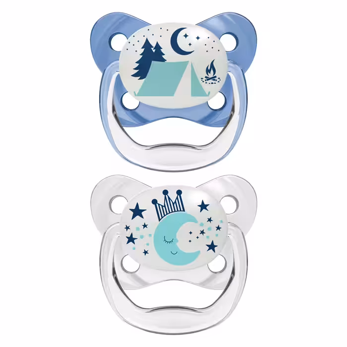 پستانک ارتودنسی دو عددی 6 تا 18 ماه طرح شبرنگ چادر و ماه دکتر براون Dr Brown’s