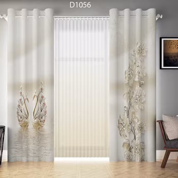 پرده چاپی  دوقواره ارتفاع 3 متر 