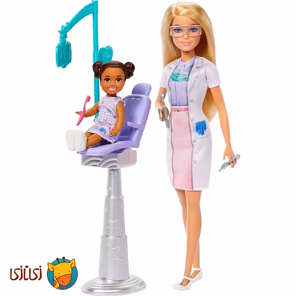 ست بازی عروسک باربی Barbie شغل دندان پزشک کد JCR74