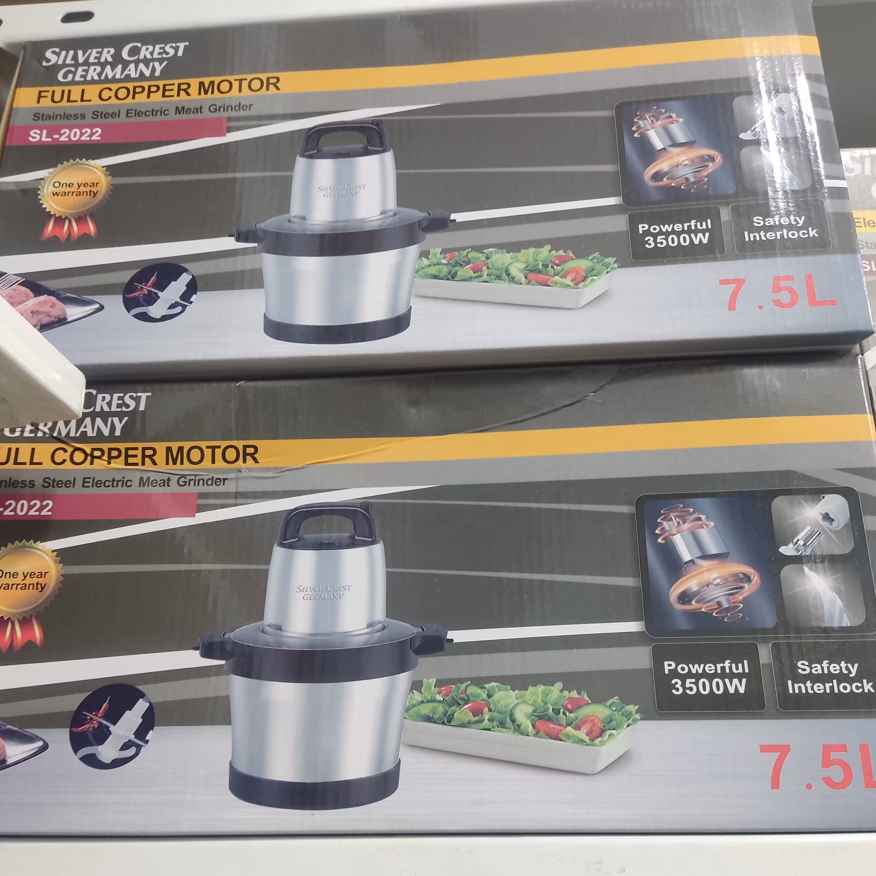 خردکن 7.5 لیتری سیلور کرست آلمان مدل SL2022 اصلی توان مصرفی3500 وات 