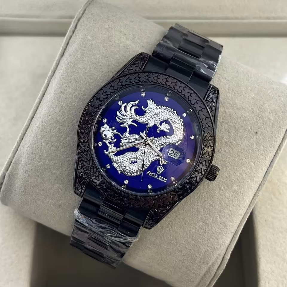 ساعت رولکس دراگون رنگ مشکی با جعبه و ارسال 