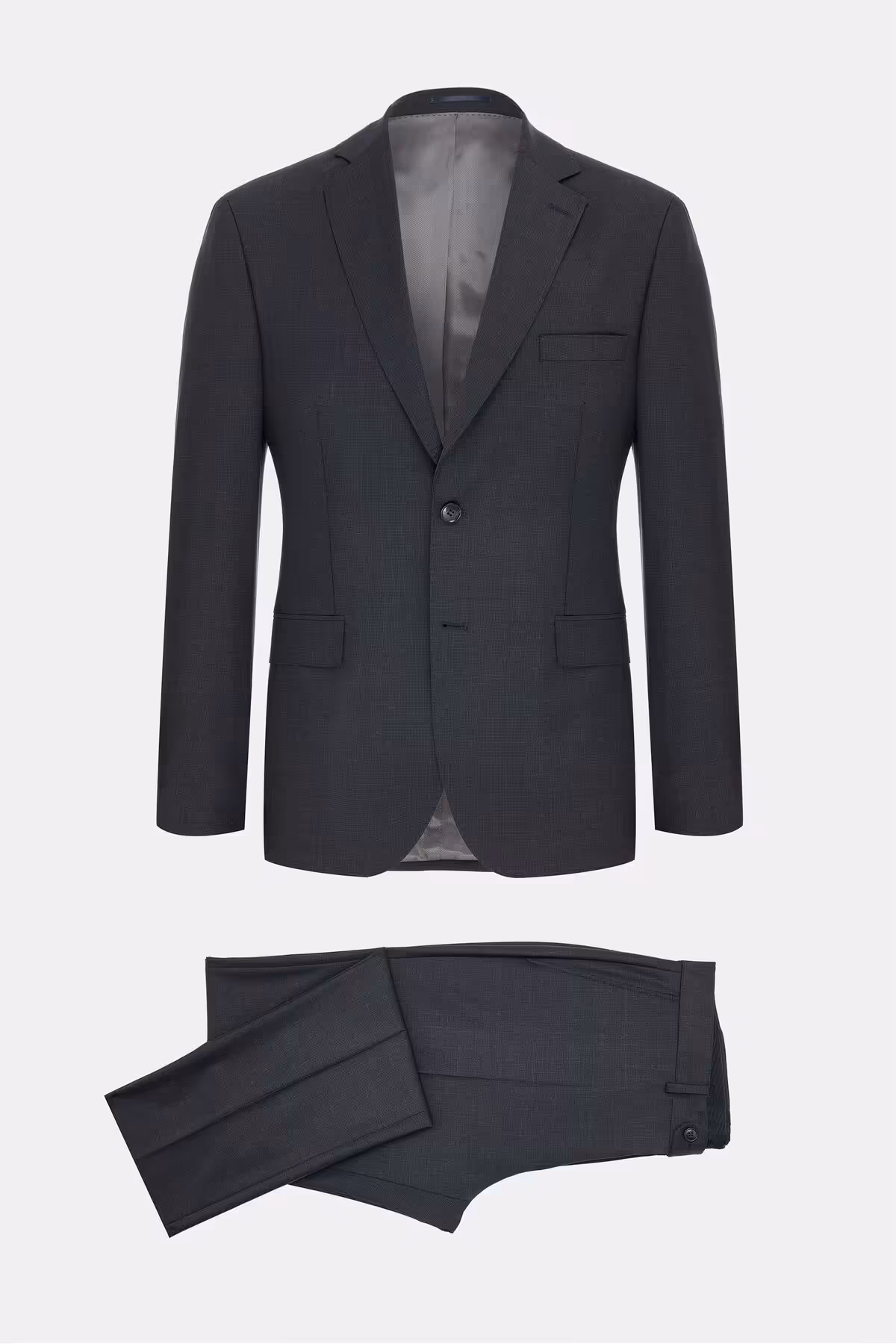 کت وشلوار آبی مردانه و شلوار دکمه تیره سرمه‌ای W Collection