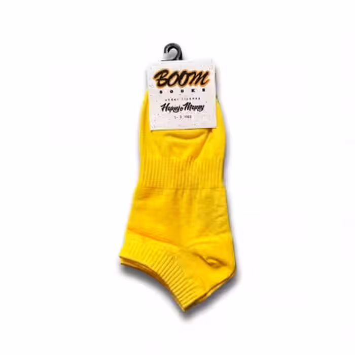 جوراب زرد مچی ساده پنبه فری سایز