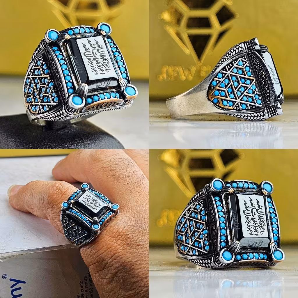 انگشتر مردانه حدید خطی رکاب نقره چنگی دورمخراج اسپورت عیار925ارسال رایگان