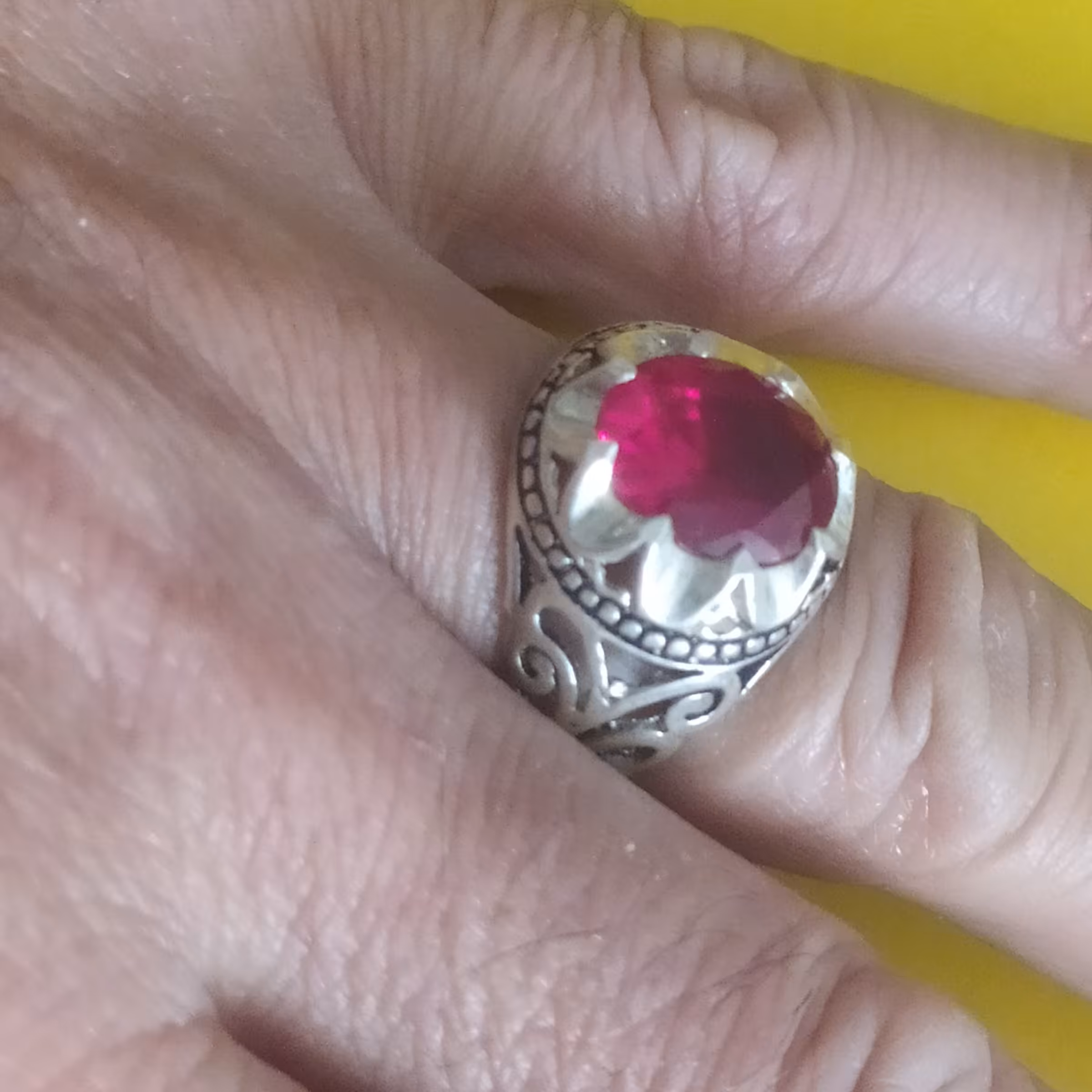 انگشتر یاقوت ونقره سایز62