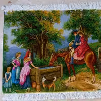 فرش دستباف طرح منظره طبیعت انگلیسی