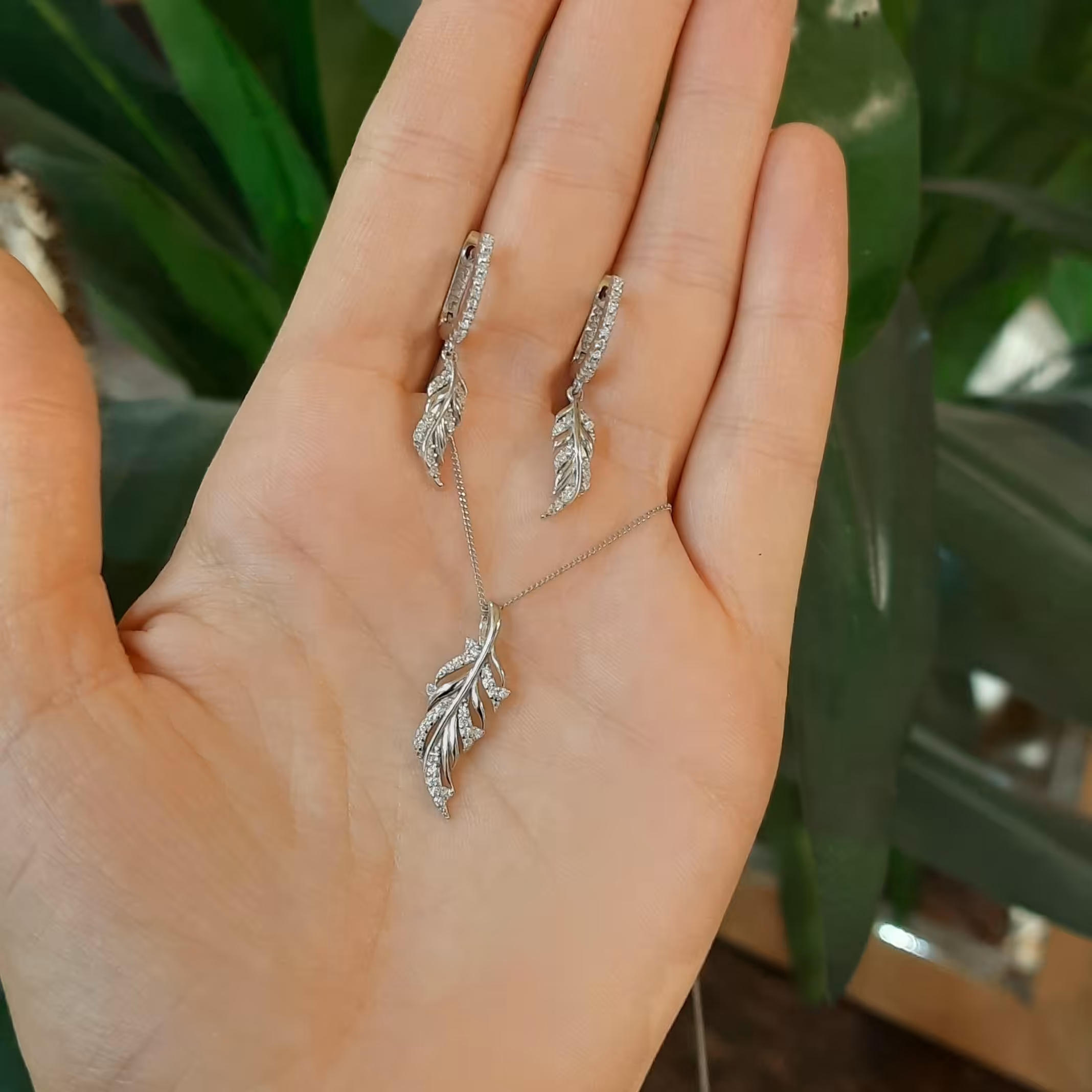 نیم ست نقره زنانه کد 405