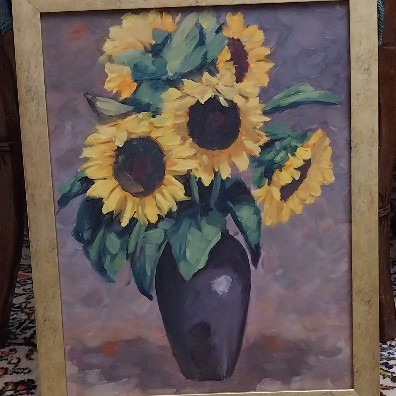 تابلو نقاشی گل آفتاب .گردان