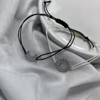 دستبند ست ماه و خورشید  استیل دوستی کاپلی رنگ ثابت دوستانه فانتزی زریلا شاپ ارسال رایگان