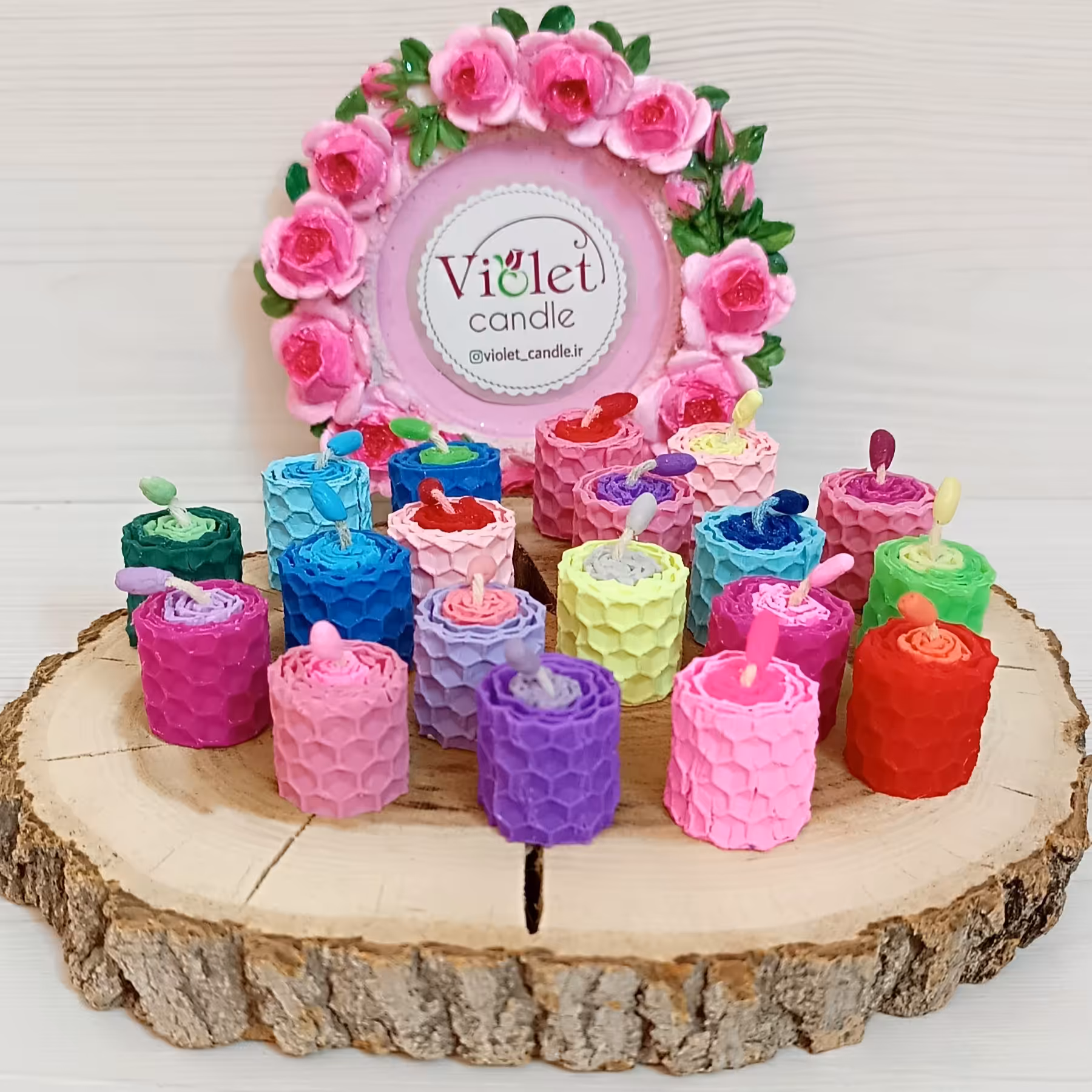 شمع موم عسلی 2 سانتی (10 عددی)-شمع رنگی -شمع مینیاتوری