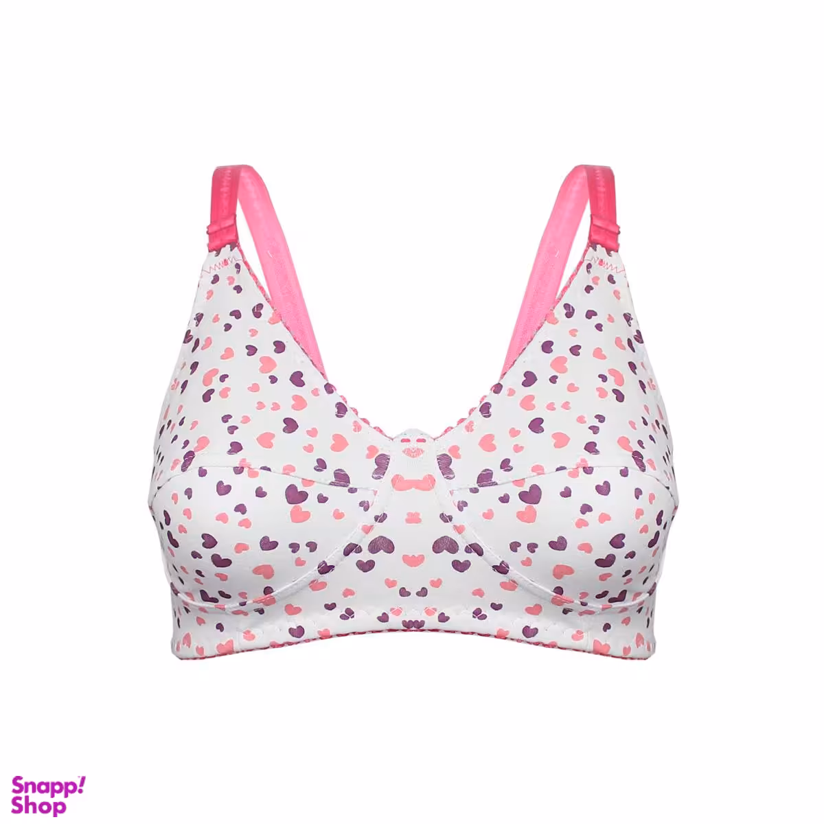 سوتین نخی قلبی راحتی کد b133-3 رنگ صورتی