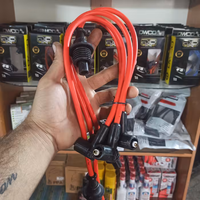 وایر شمع تقویتی پراید زیمنس 8 میل مقاومت صفر سوکت برنجی 