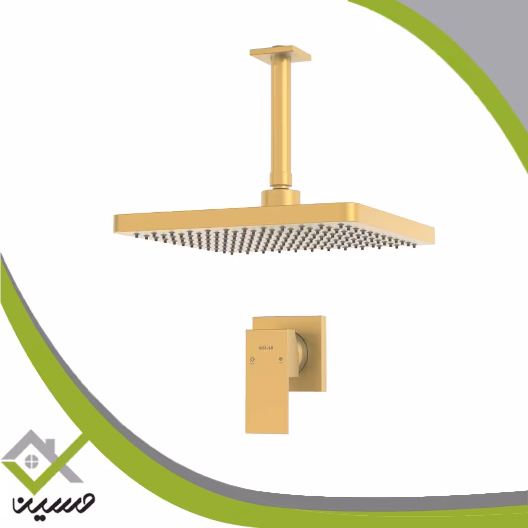 ملزومات دوش تیپ 1 لاکچری کلار مدل فلت طلامات(هزینه ارسال پس کرایه است)