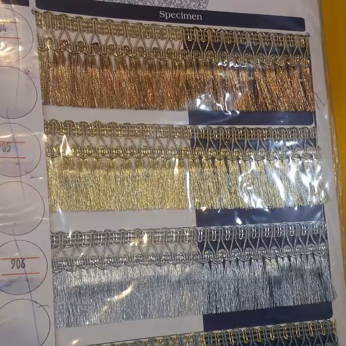 نوار ریشه ترمه (رنگ انتخابی - بسته 5 متری)(ریشه گلابتون)