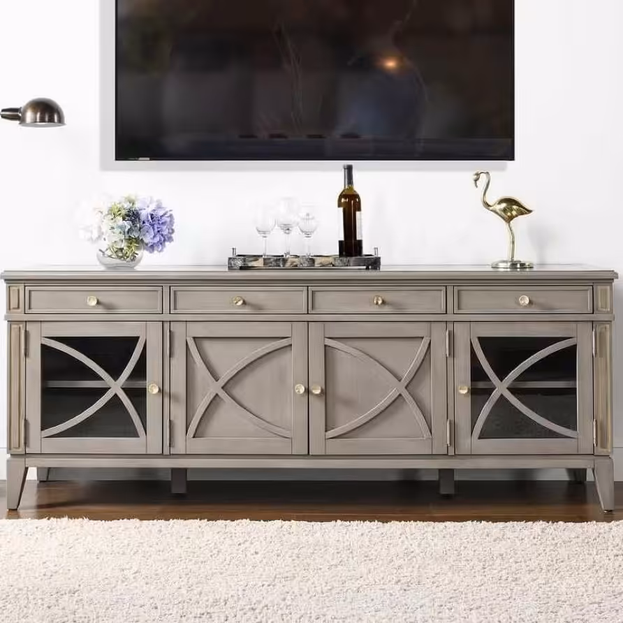 میز تلوزیون روکش چوب با طراحی خاص 