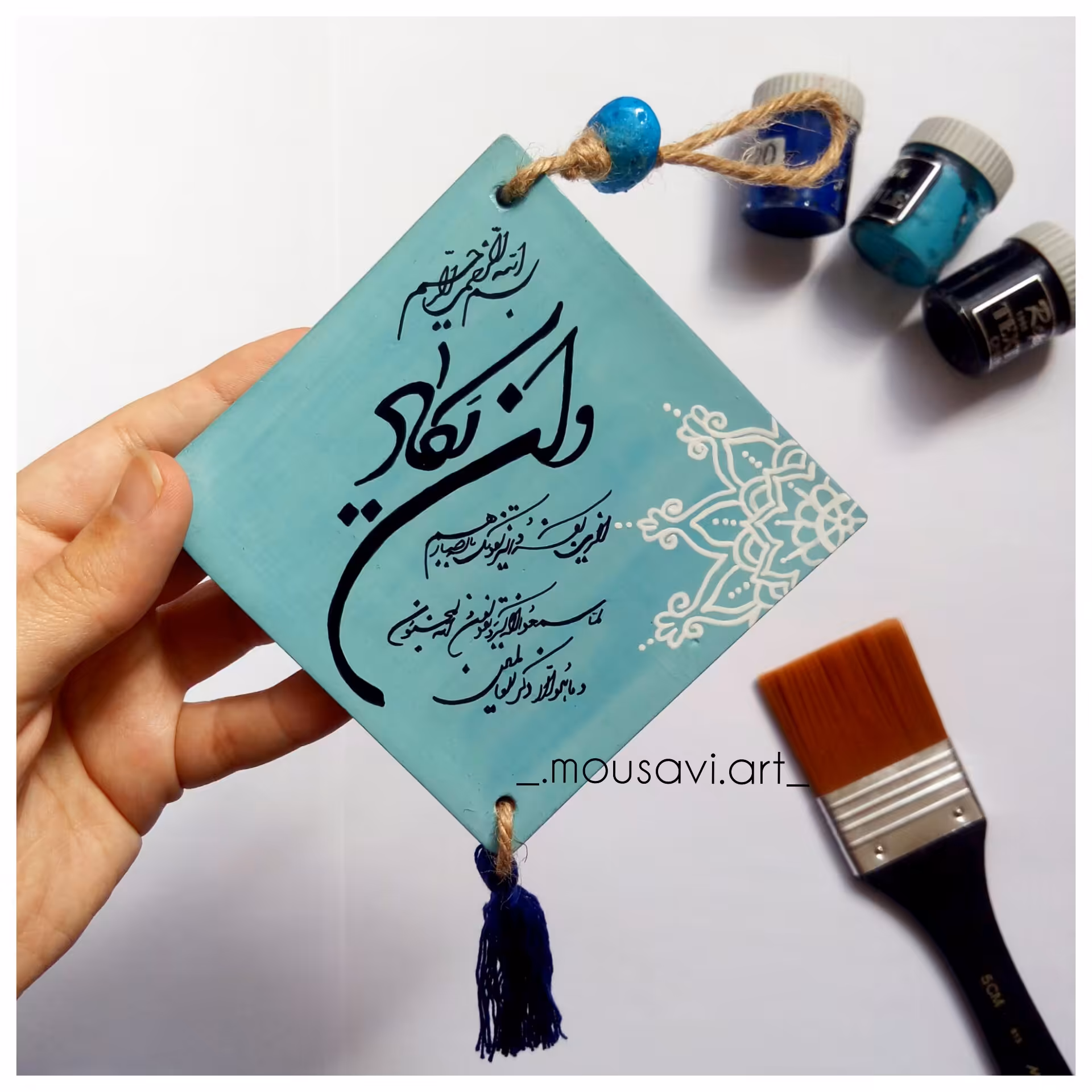 دیوار آویز سفالی تزئینی طرح وان یکاد