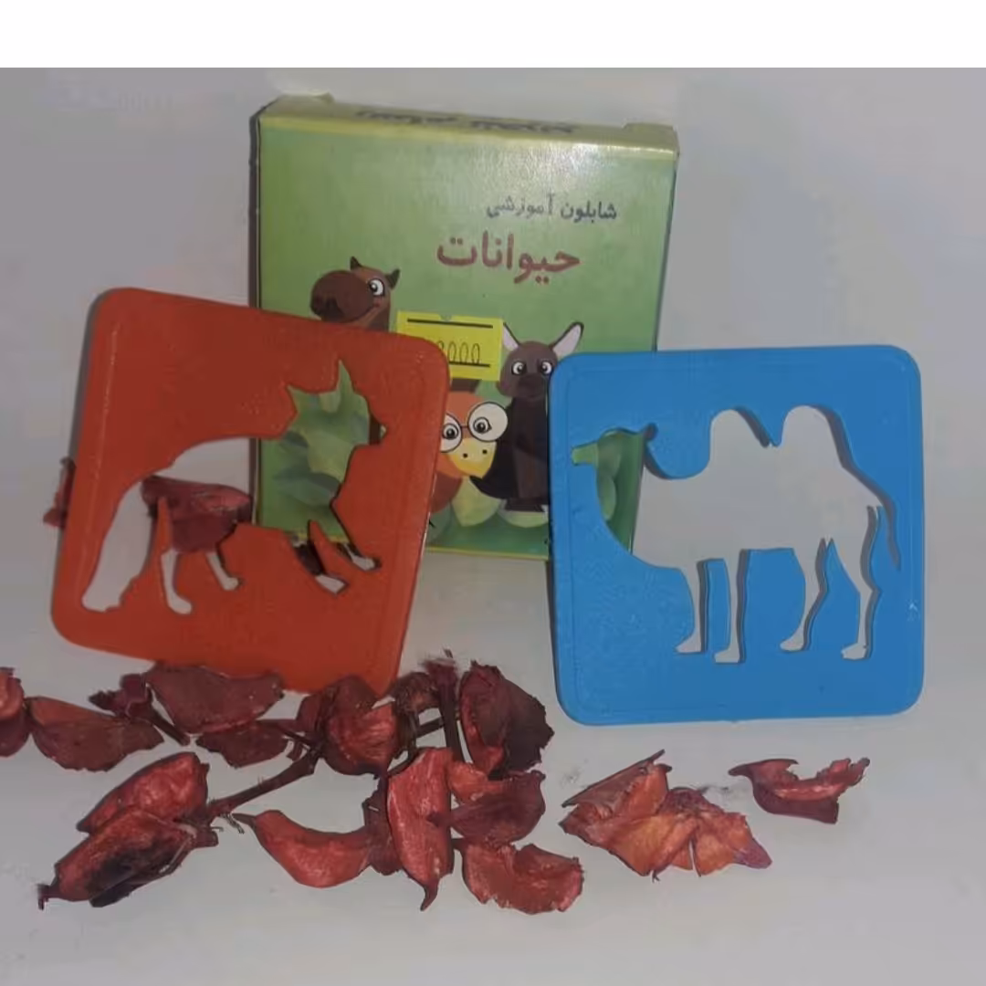 شابلون آموزشی طرح حیوانات بسته 12تایی