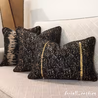 کاور کوسن های مشکی طلایی 5 عدد