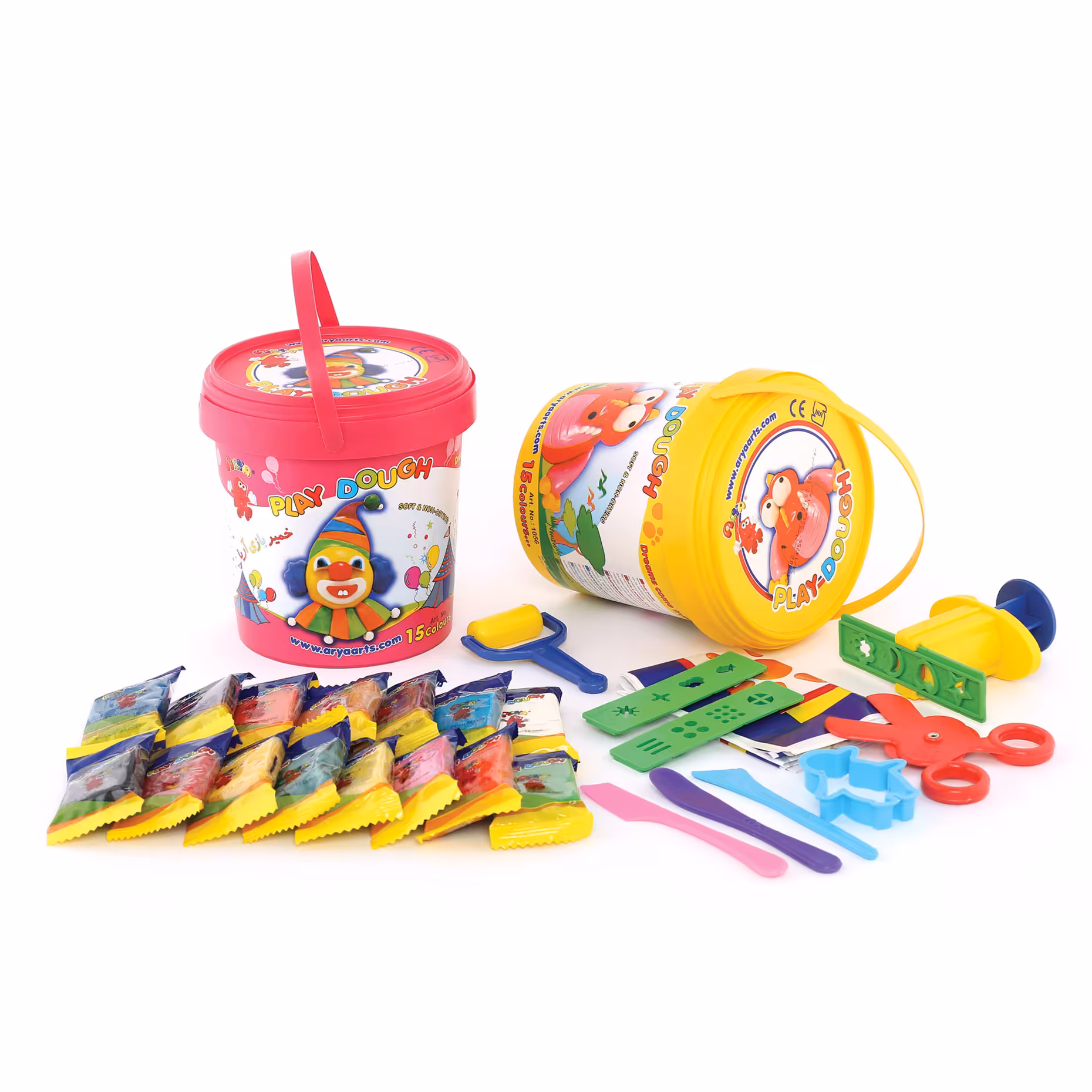خمیربازی سطلی 15رنگ پلمپ دار آریا
