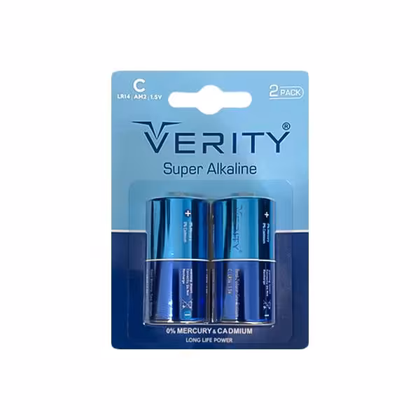 باتری متوسط سوپر آلکالاین وریتی مدل LR14 بسته 2 عددی