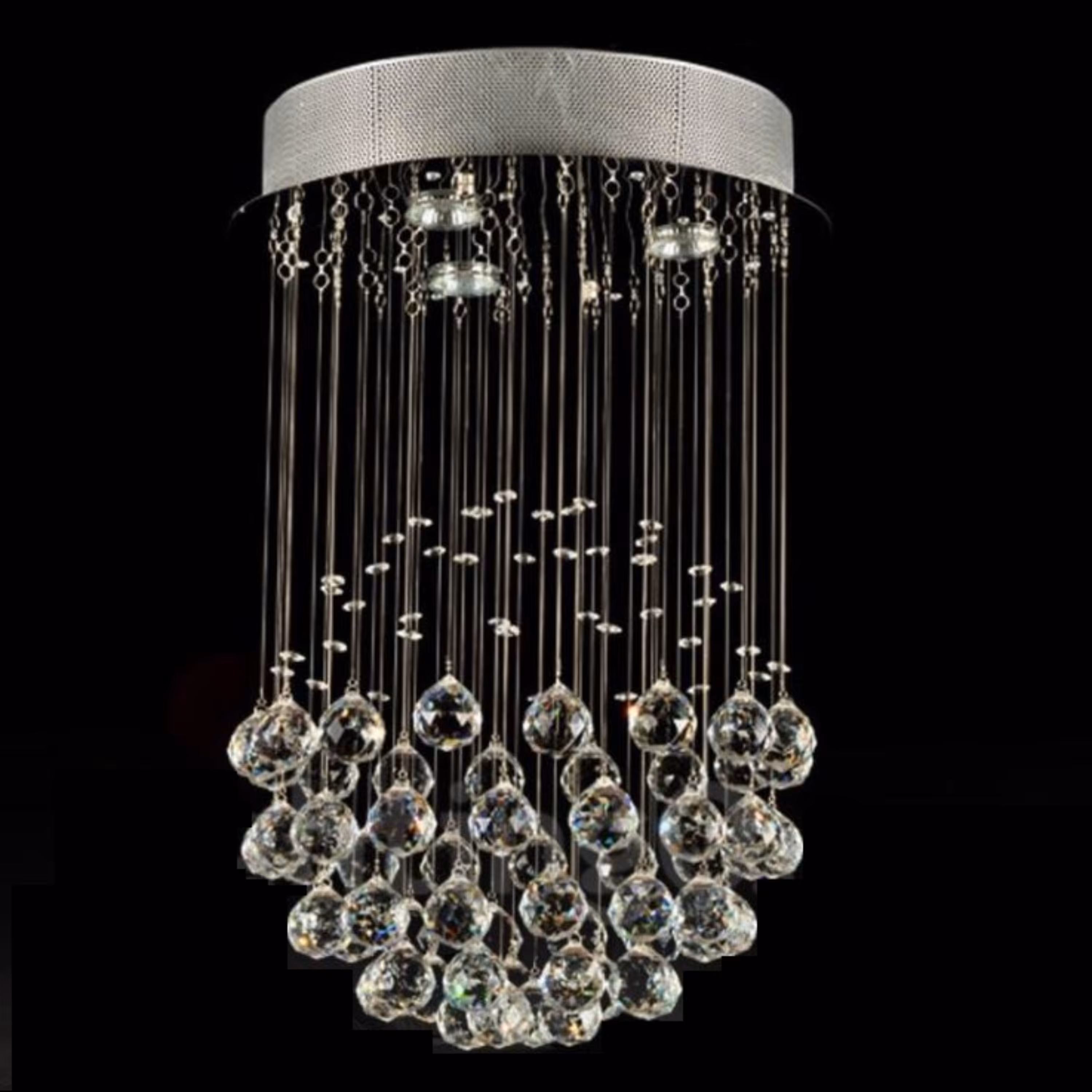 لوستر ریسه ای کریستال طرح کره 40 سانتی